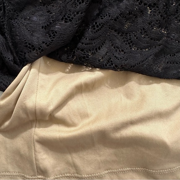 LIZ CLAIBORNE Women's Black Lace Overlay Shift Dress 3/4 Length Sleeves Size 6 - Picture 9 of 14